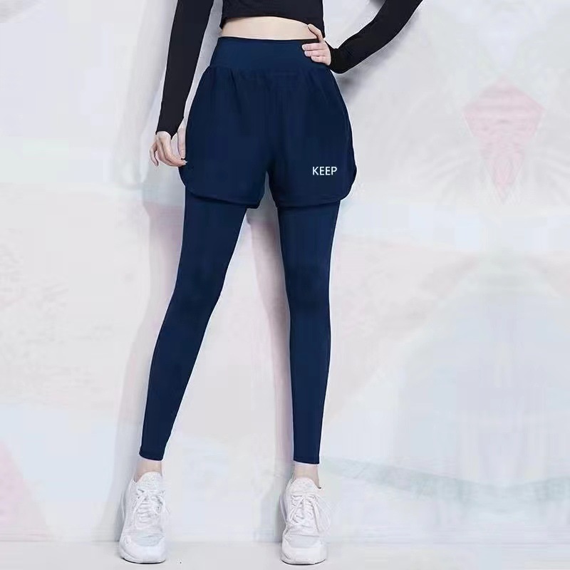 ストレッチポケットウエストゴムスリムレイヤード風ショートロングレギンススカートパンツ | 詳細画像5