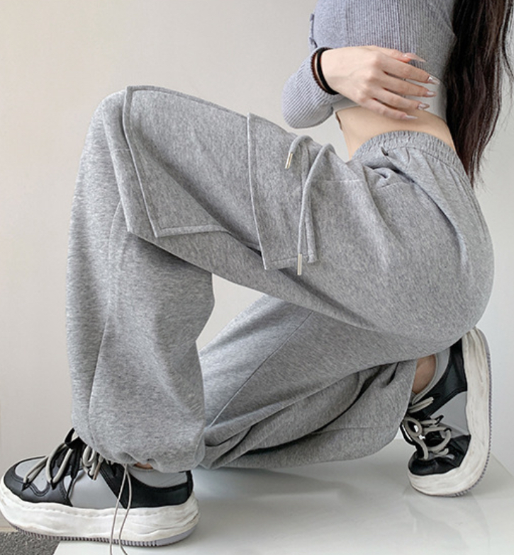 2WAYドローストリングウエストゴムカーゴロングジョガーパンツトレーニング | 詳細画像3