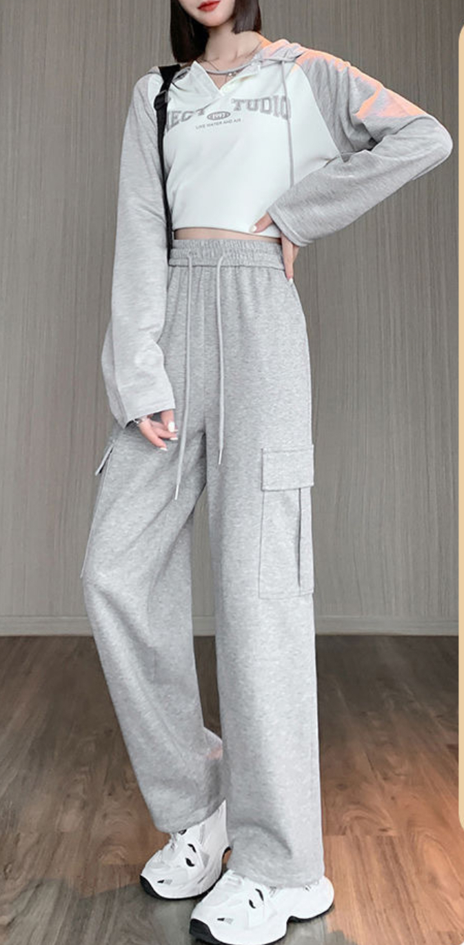 2WAYドローストリングウエストゴムカーゴロングジョガーパンツトレーニング | 詳細画像8