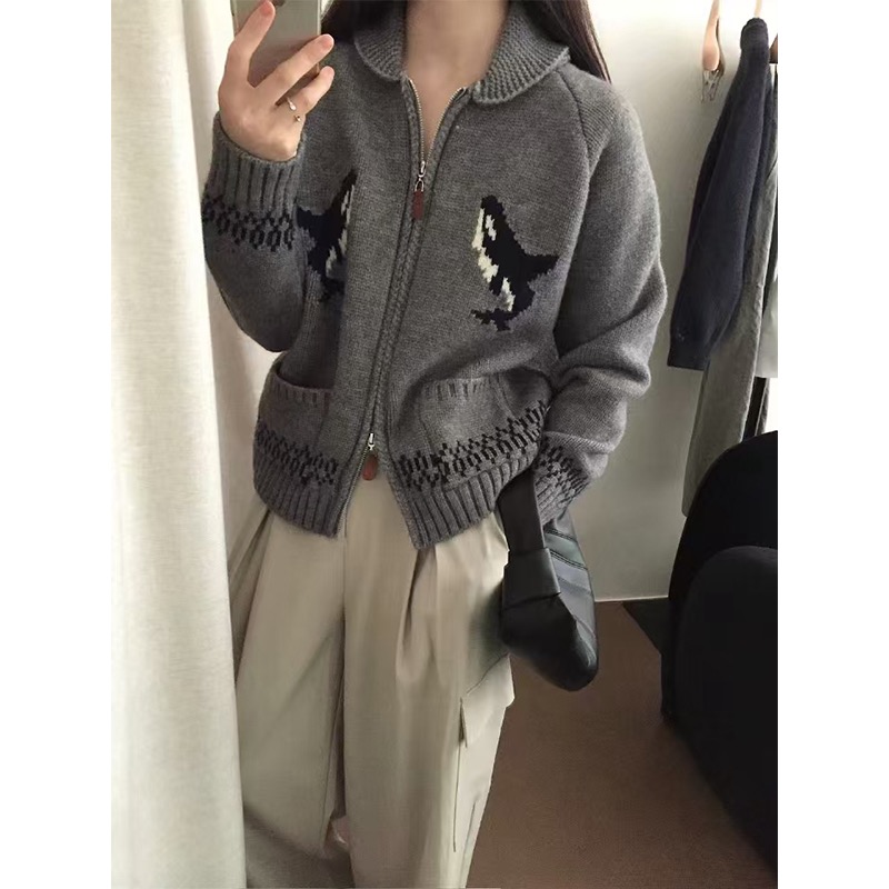 カラーダブルジップルーズ長袖カーディガン | 詳細画像13