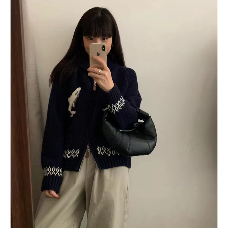 カラーダブルジップルーズ長袖カーディガン | 詳細画像15