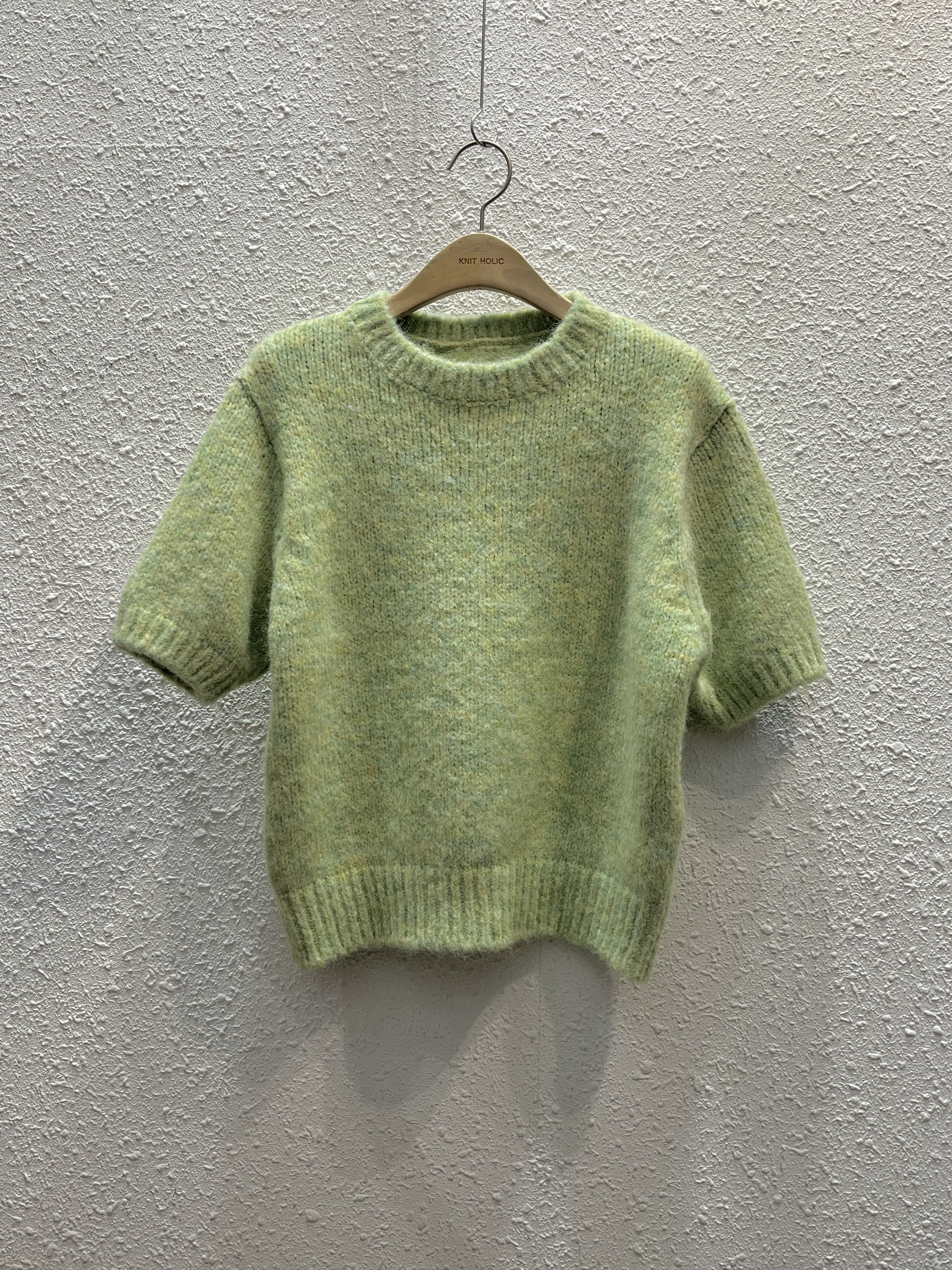 ウール混ラウンドネック半袖カラーニット | 詳細画像7