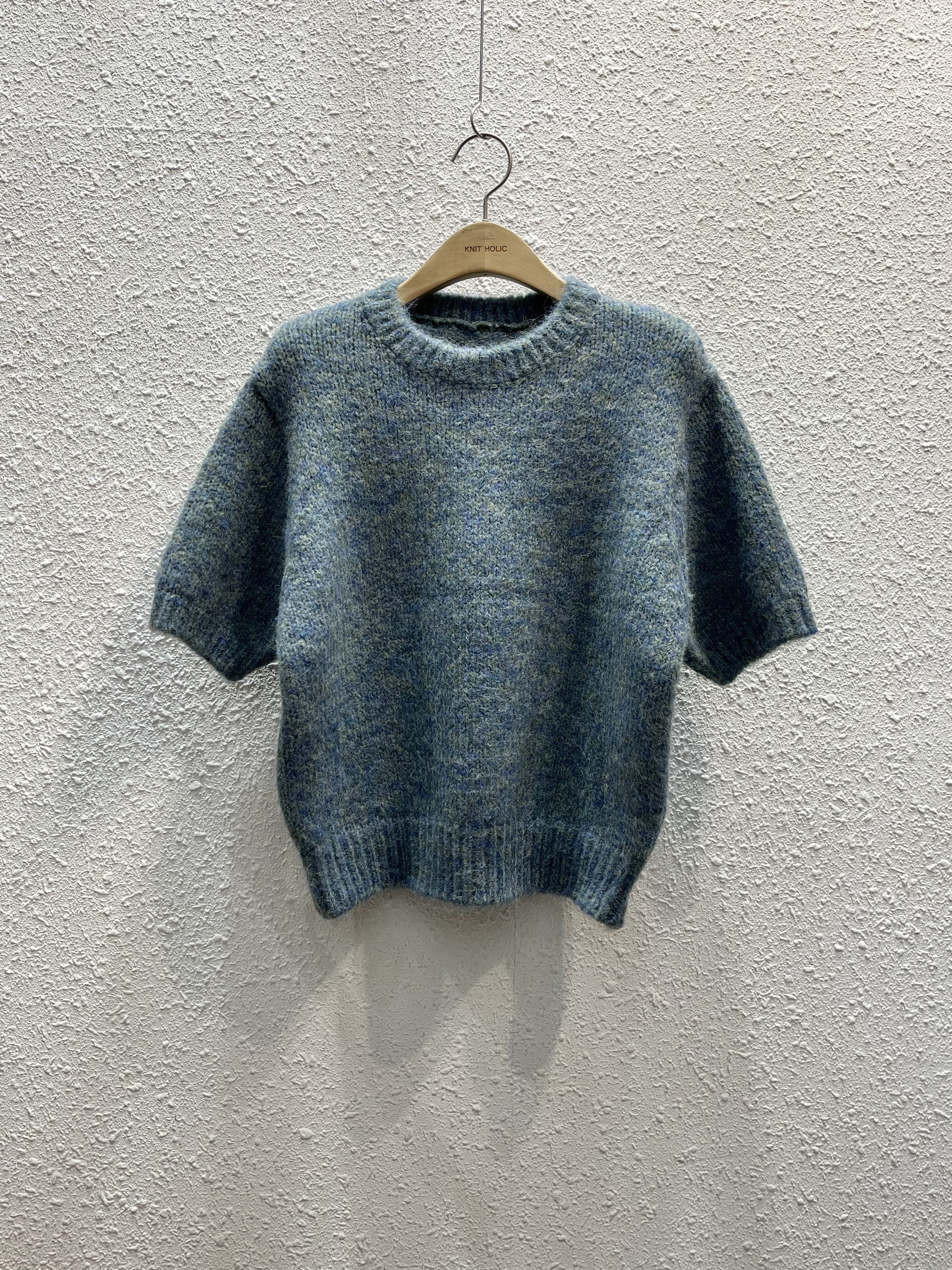 ウール混ラウンドネック半袖カラーニット | 詳細画像11