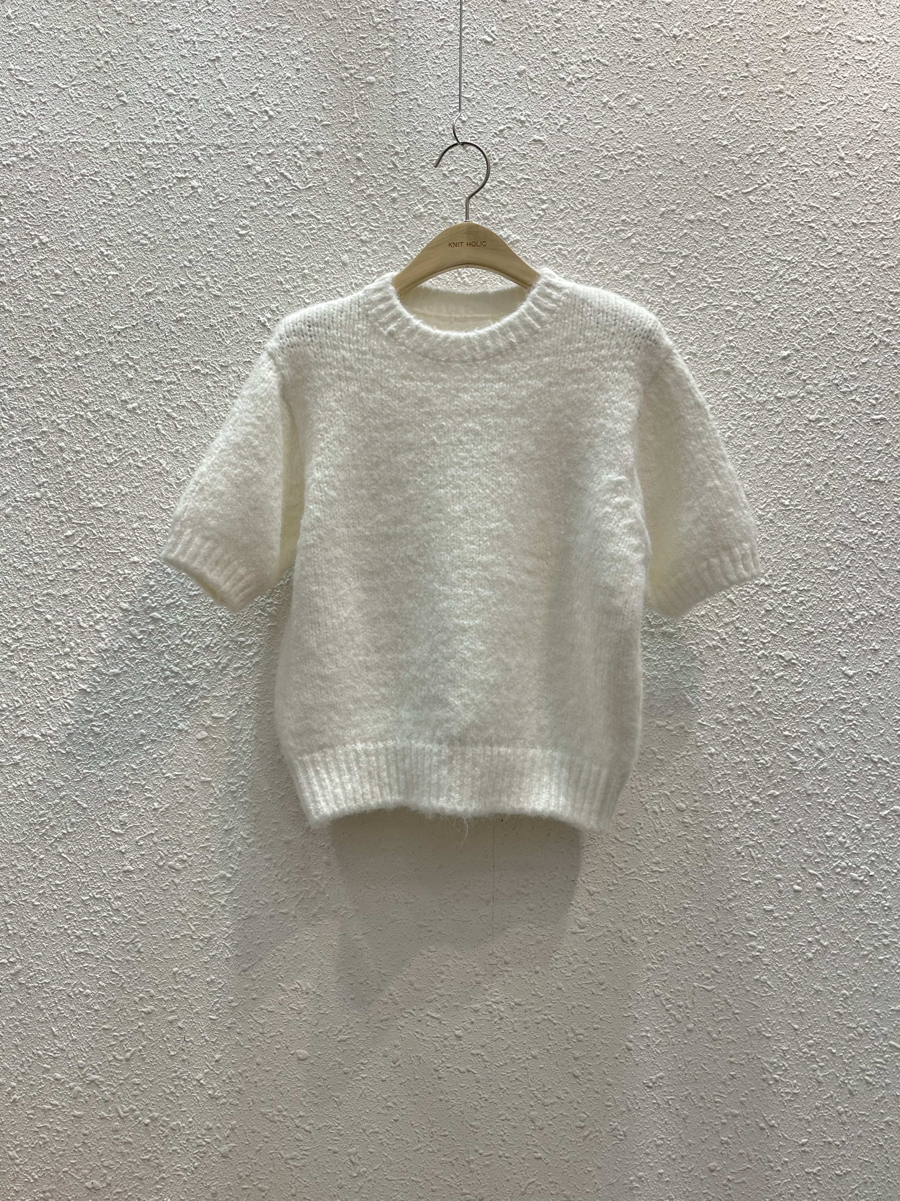 ウール混ラウンドネック半袖カラーニット | 詳細画像8