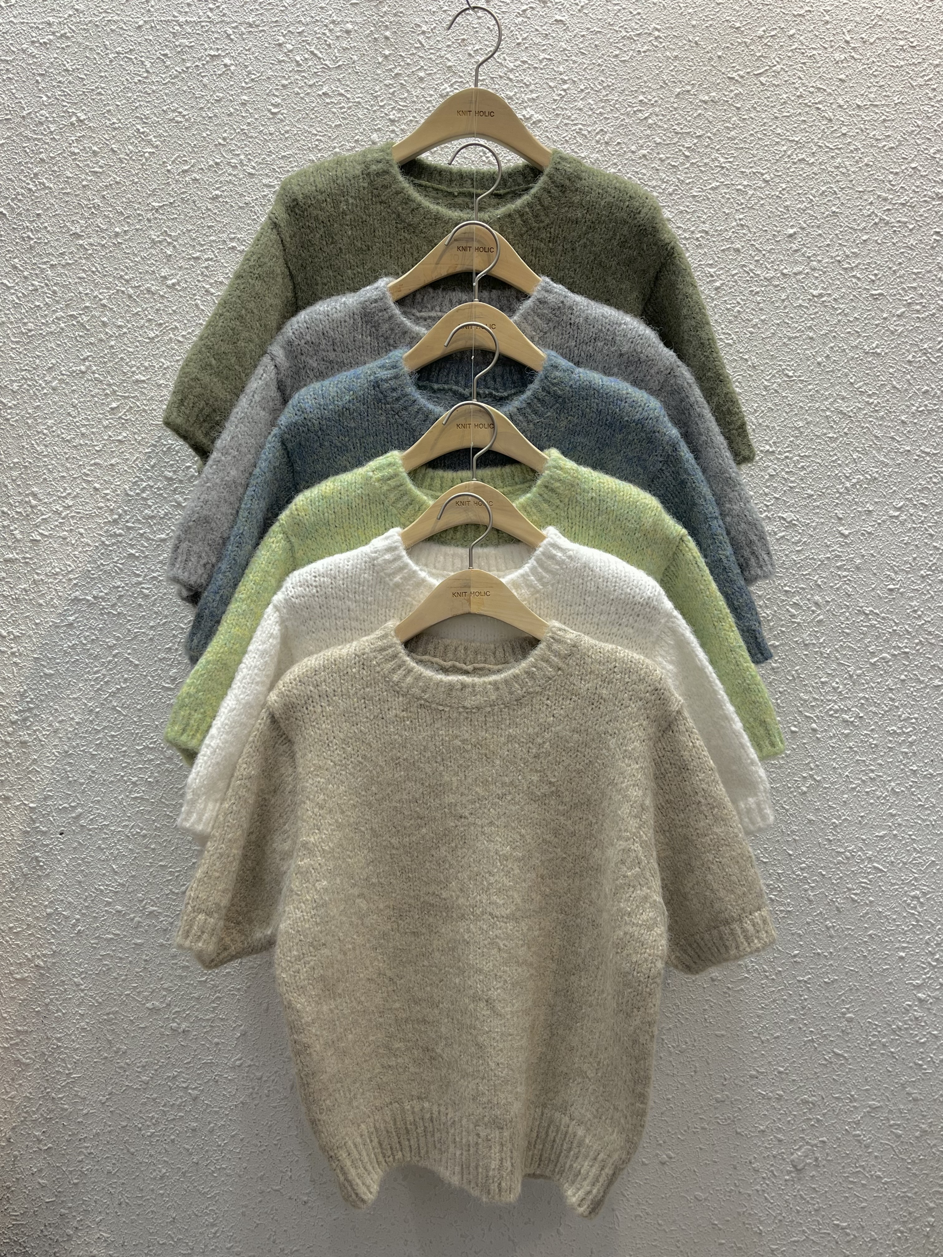 ウール混ラウンドネック半袖カラーニット | 詳細画像13