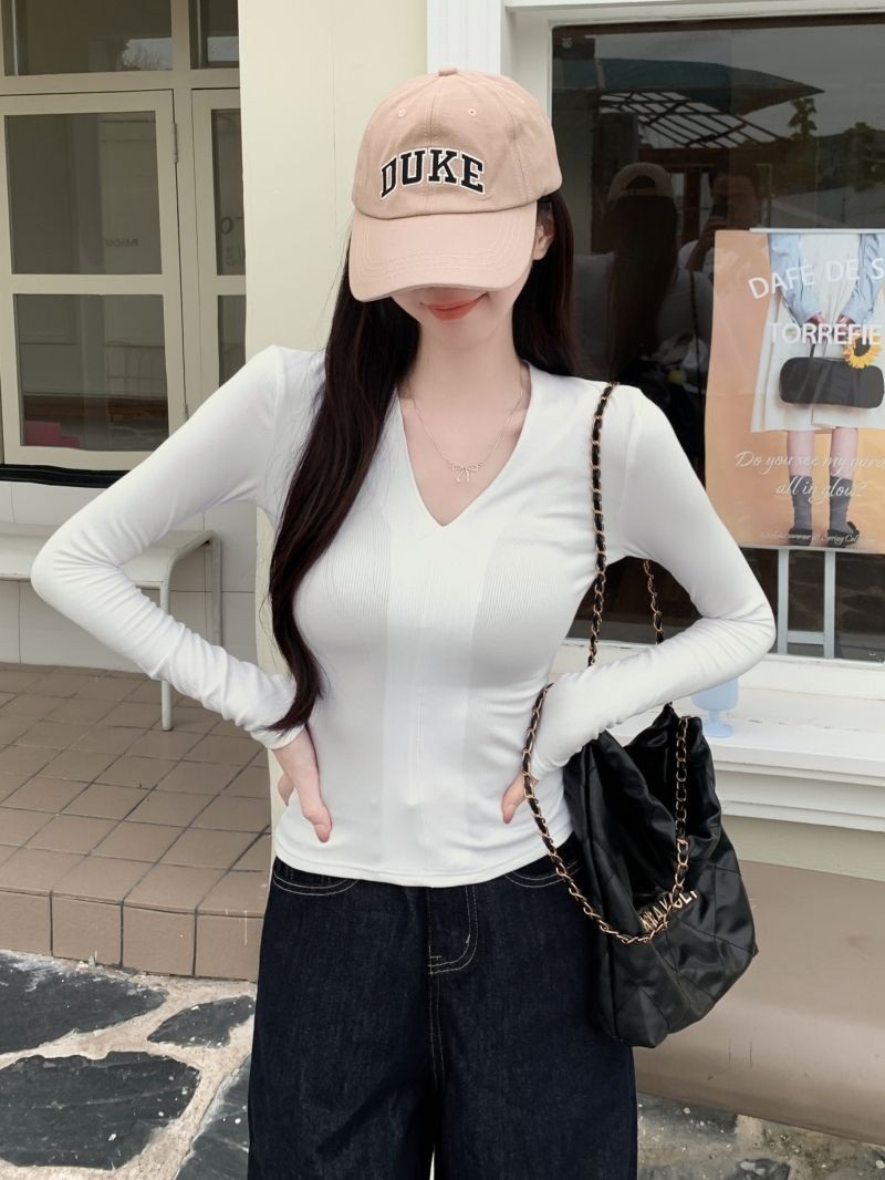 Vネックスリム長袖Tシャツ | 詳細画像12