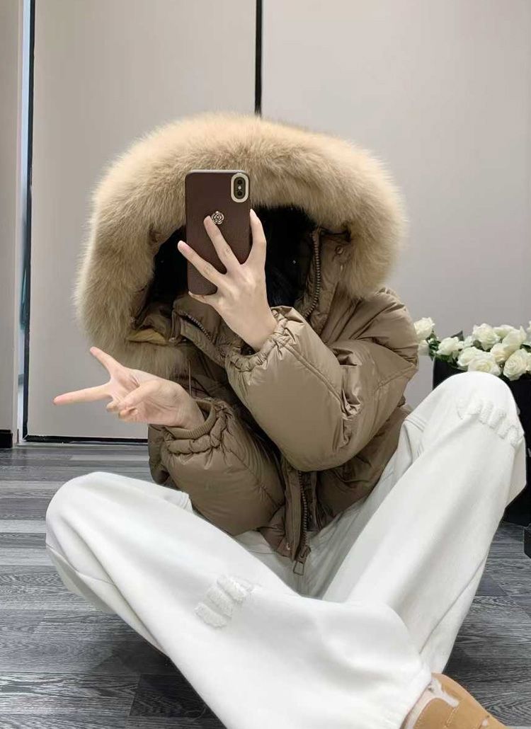 ダックダウンウェルロンフードショートダウンジャケット | レディース