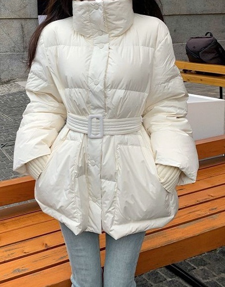 ベルト付ダックダウンウェルロンハイネックハーフダウンジャケット | 詳細画像2