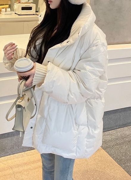 ベルト付ダックダウンウェルロンハイネックハーフダウンジャケット | 詳細画像3