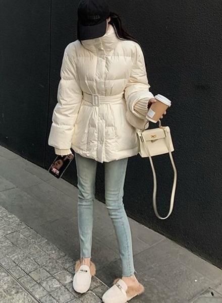 ベルト付ダックダウンウェルロンハイネックハーフダウンジャケット | 詳細画像5