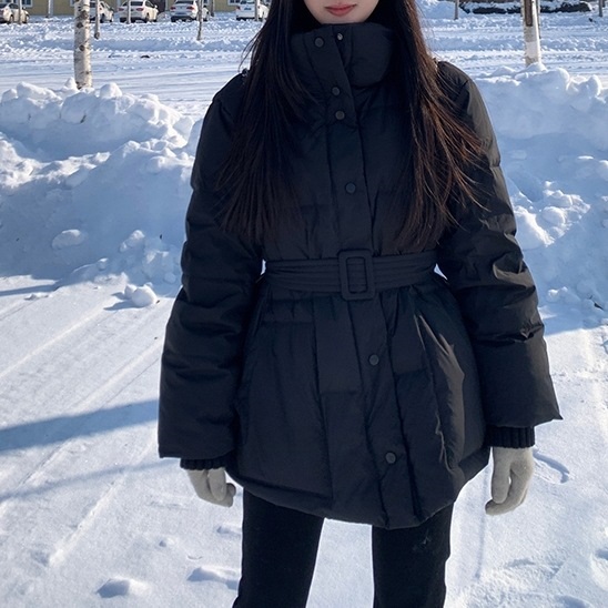 ベルト付ダックダウンウェルロンハイネックハーフダウンジャケット | 詳細画像8