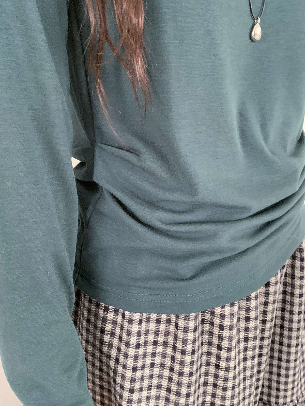 裏起毛ラウンドネックギャザーTシャツ | 詳細画像8