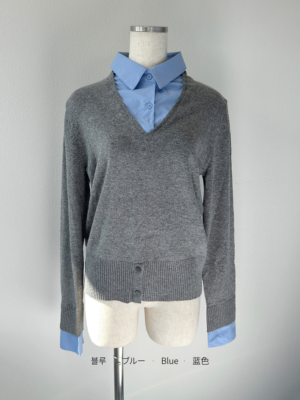 レイヤード風無地シャツニット | 詳細画像10