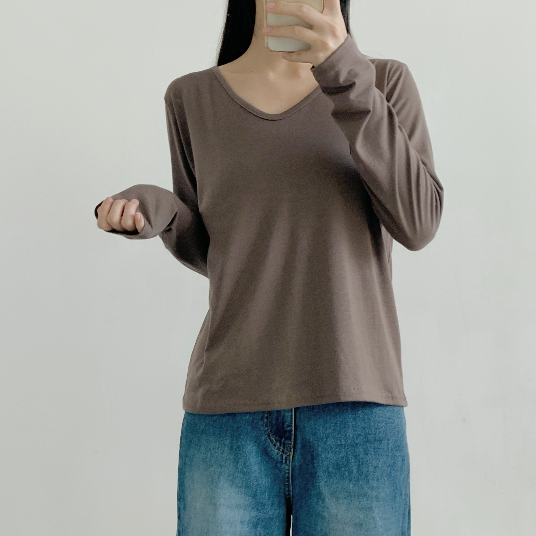 ピーチ起毛VネックベーシックTシャツ | 詳細画像20