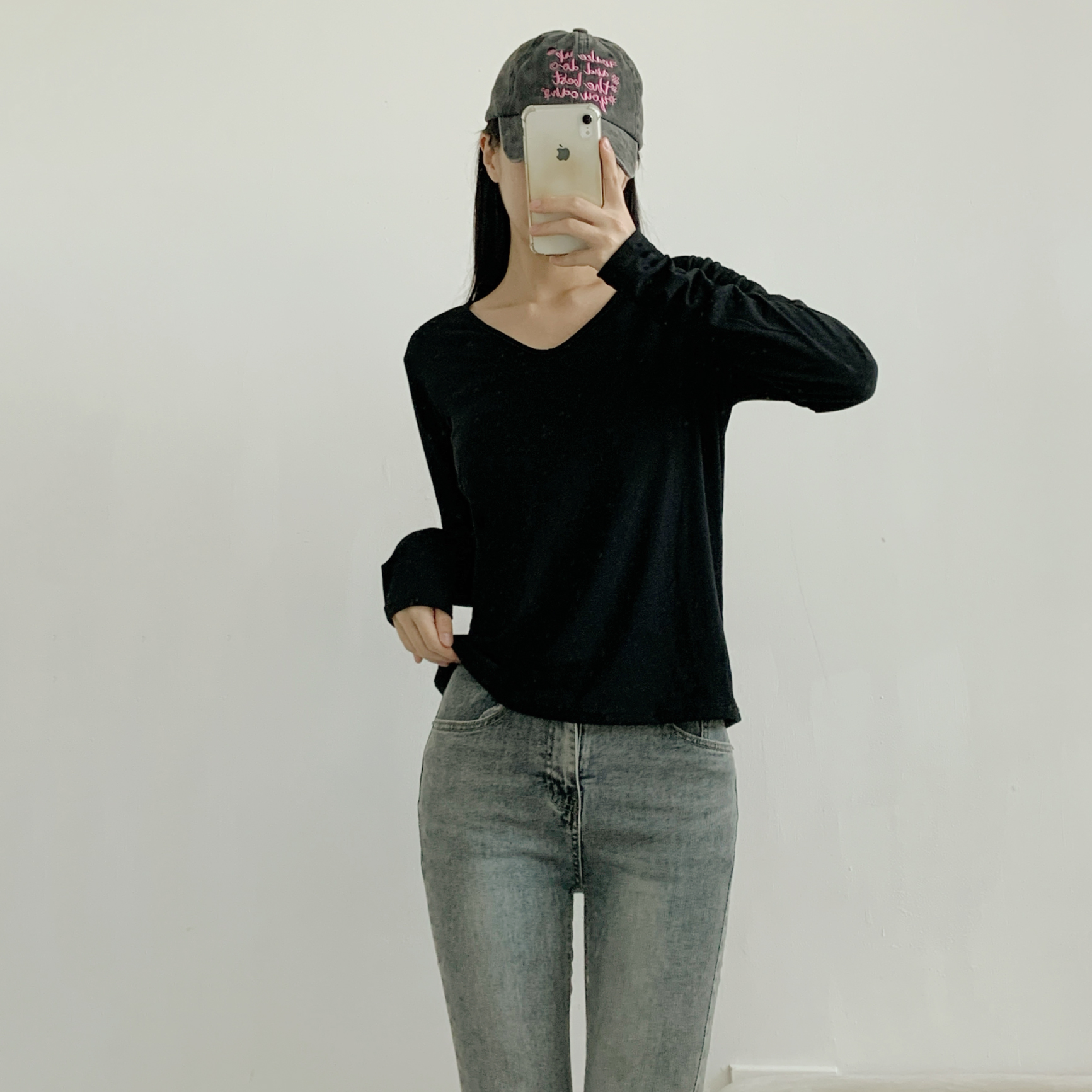 ピーチ起毛VネックベーシックTシャツ | 詳細画像13