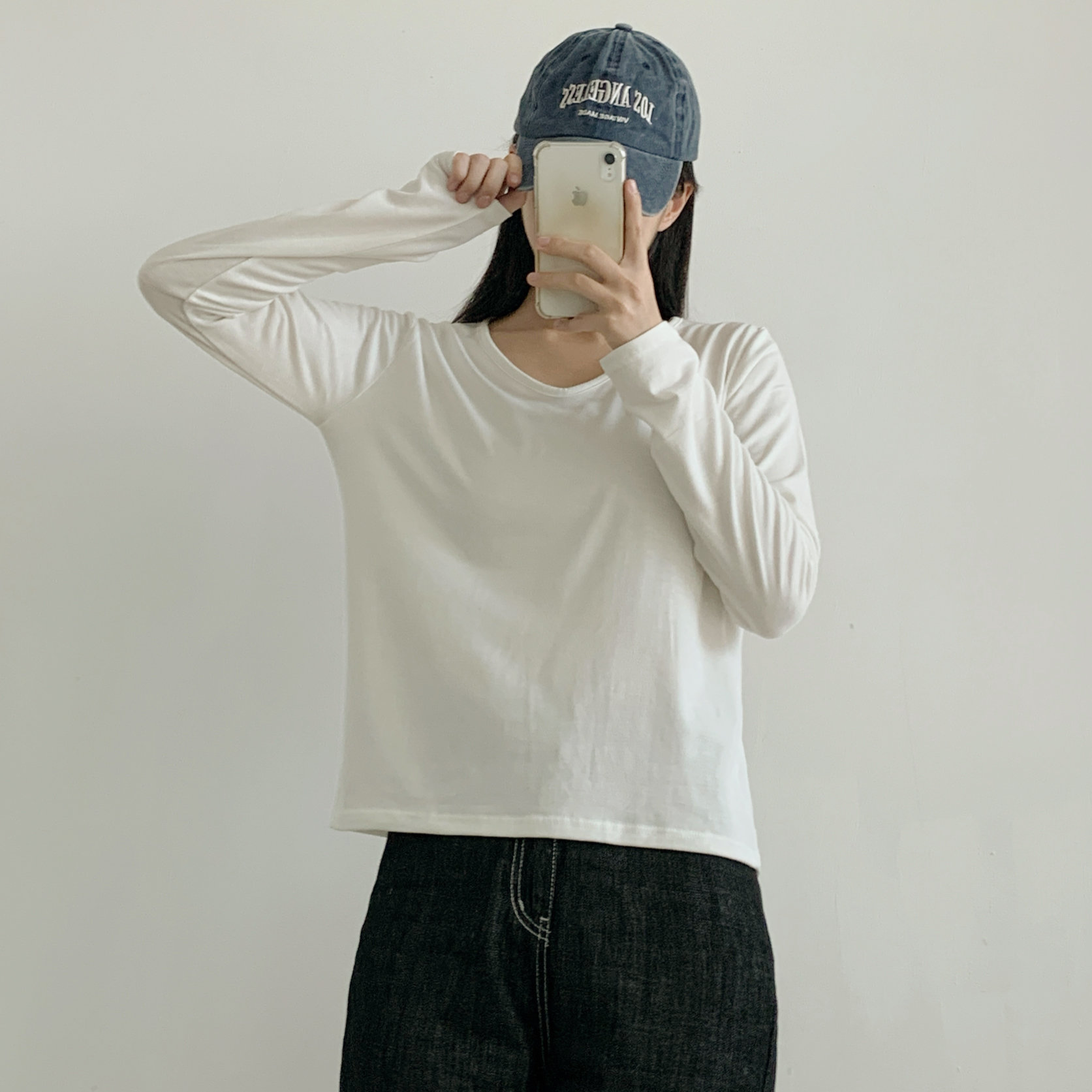 ピーチ起毛VネックベーシックTシャツ | 詳細画像5