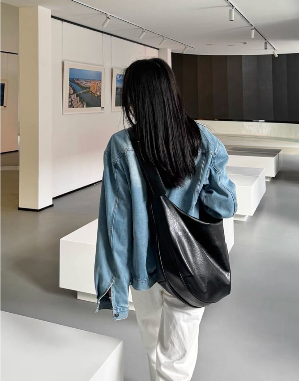 2WAYレザー調バックルビッグショルダーバッグショルダーバッグ | 詳細画像2