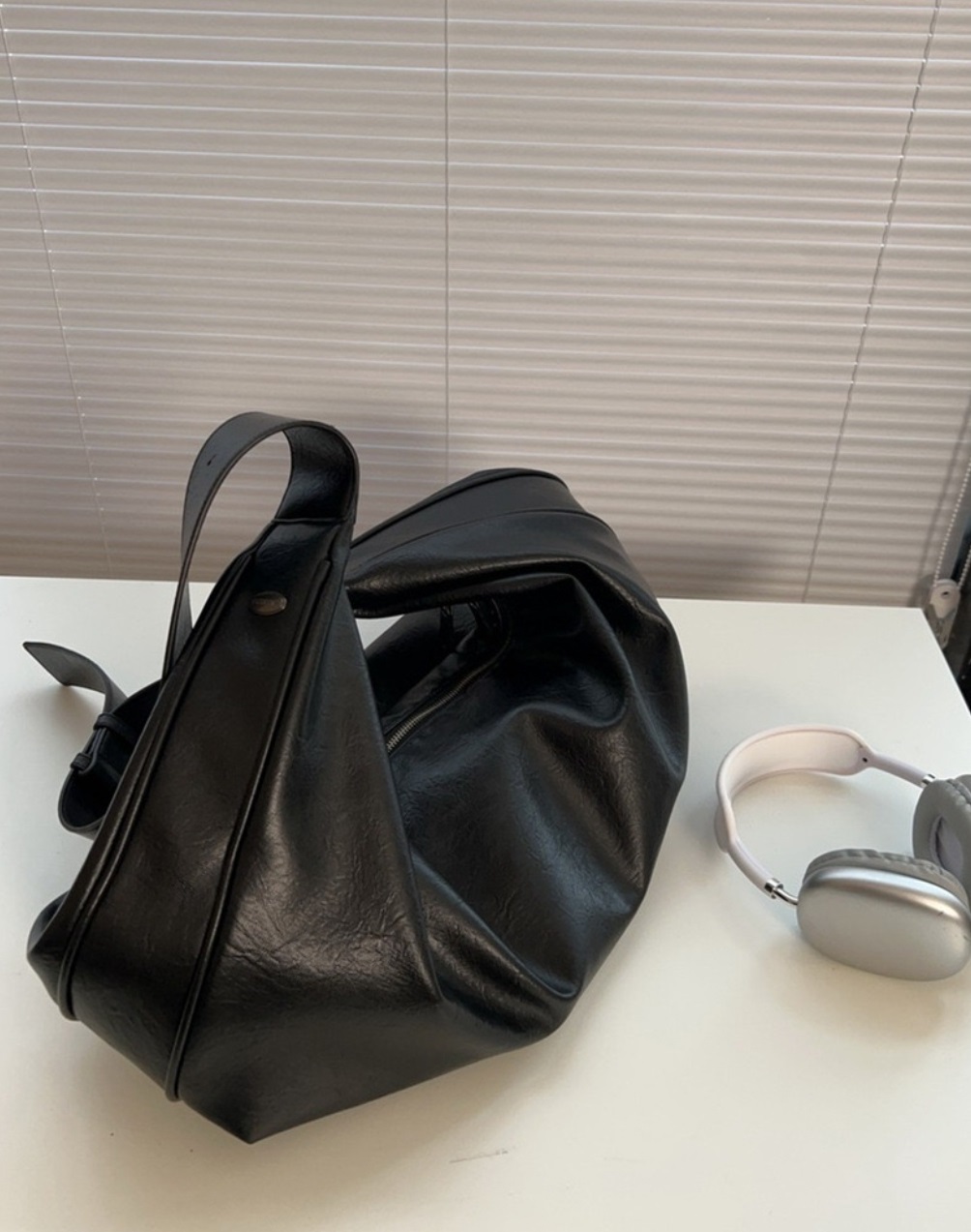 2WAYレザー調バックルビッグショルダーバッグショルダーバッグ | 詳細画像4