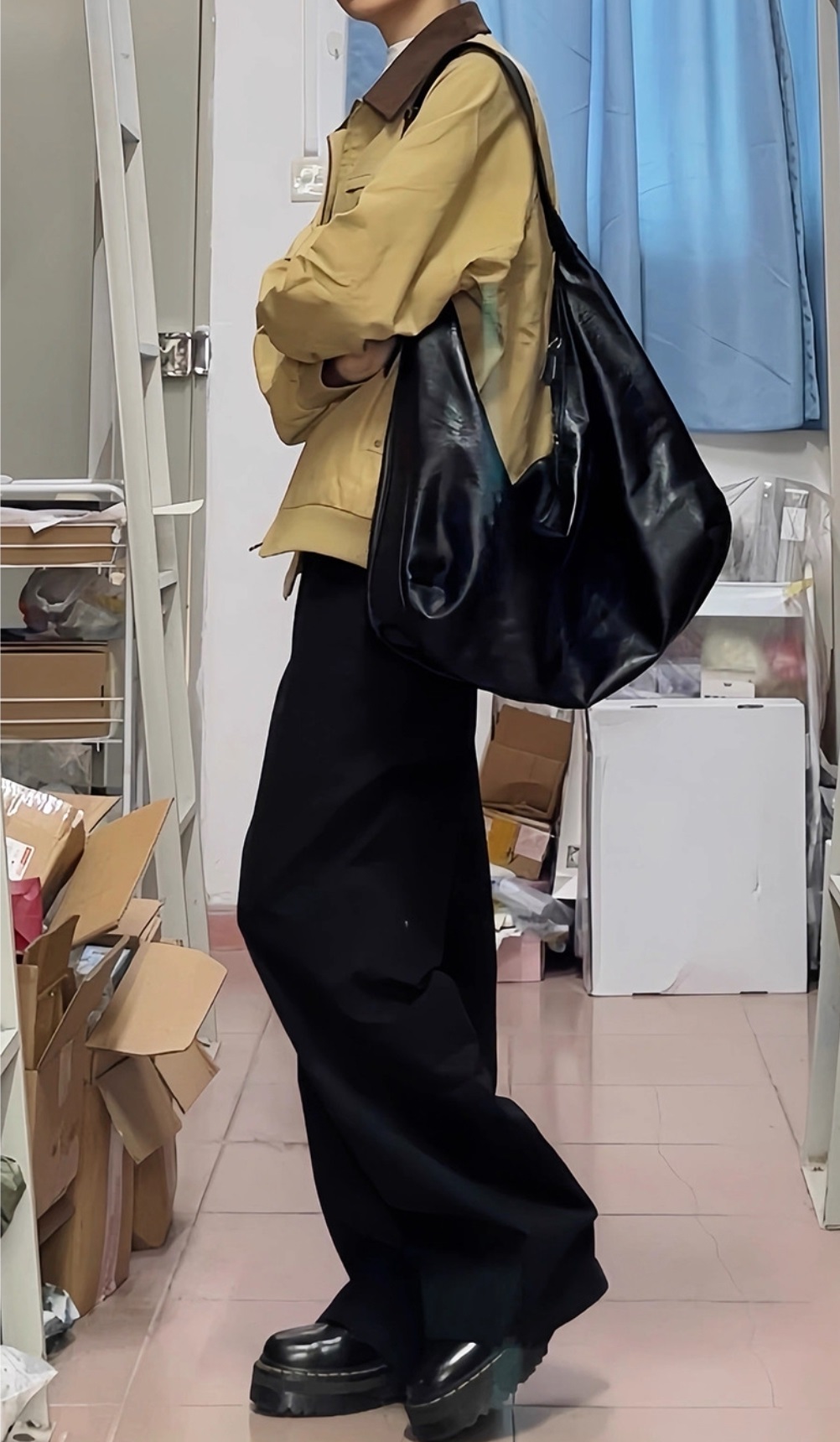 2WAYレザー調バックルビッグショルダーバッグショルダーバッグ | 詳細画像5