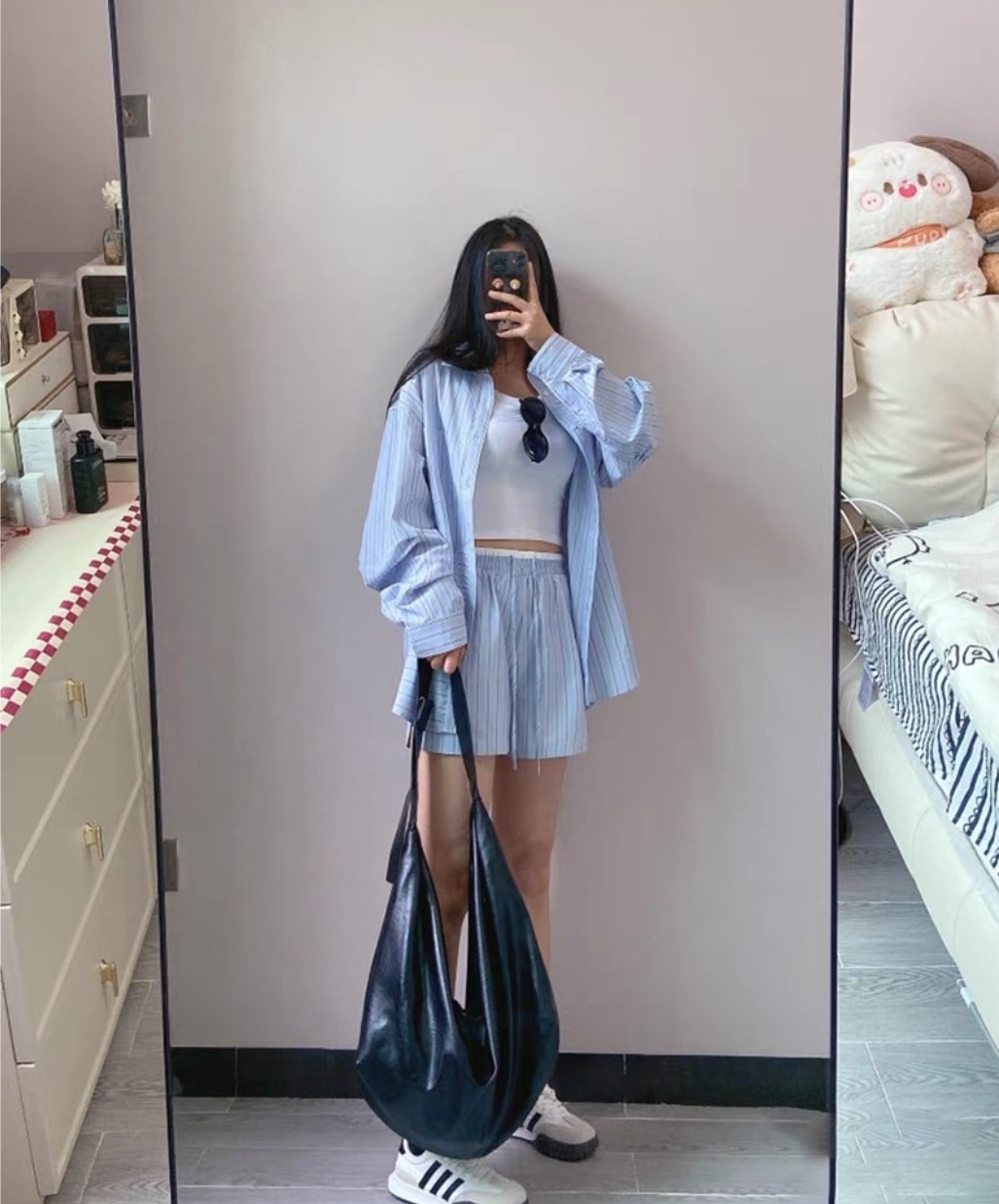 2WAYレザー調バックルビッグショルダーバッグショルダーバッグ | 詳細画像6