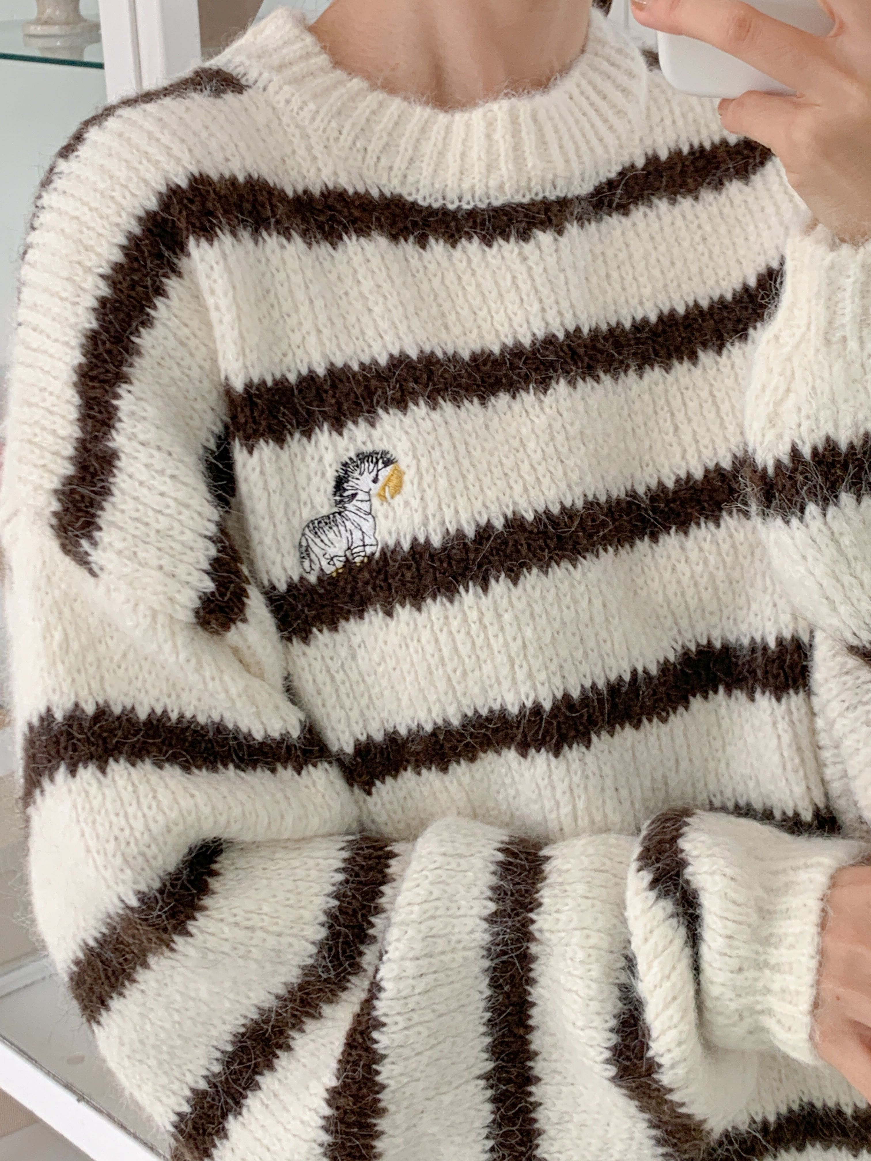 ラウンドネック刺繍ボーダーニット | 詳細画像19