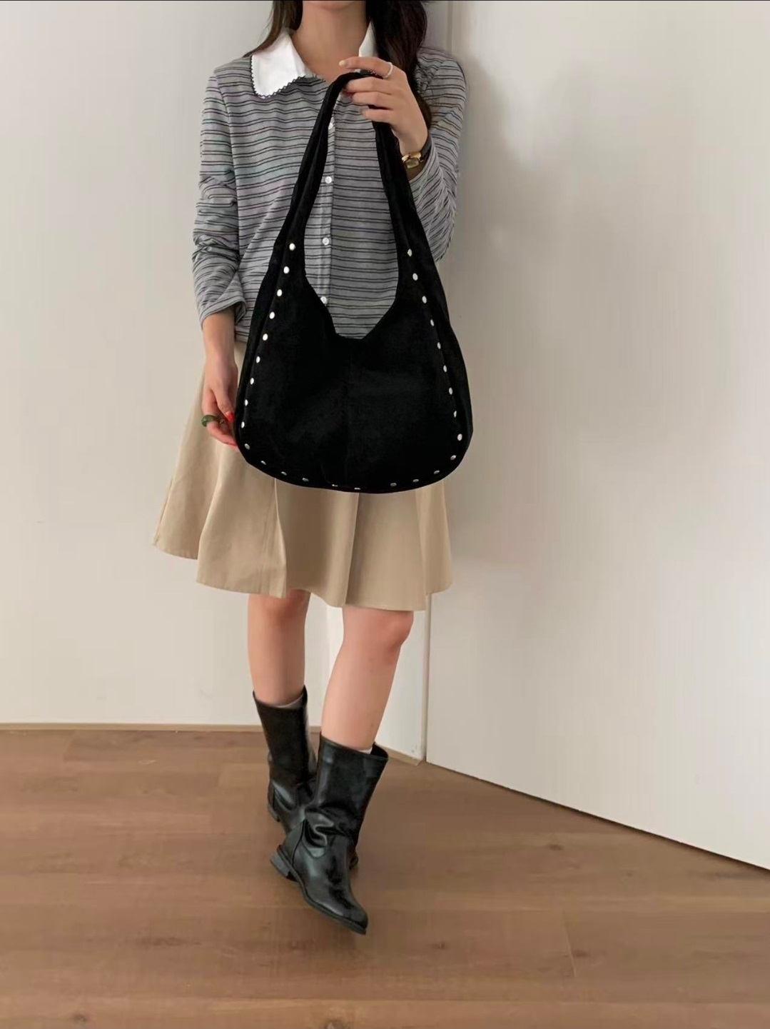 スエード調スタッズトートバッグ | 詳細画像7