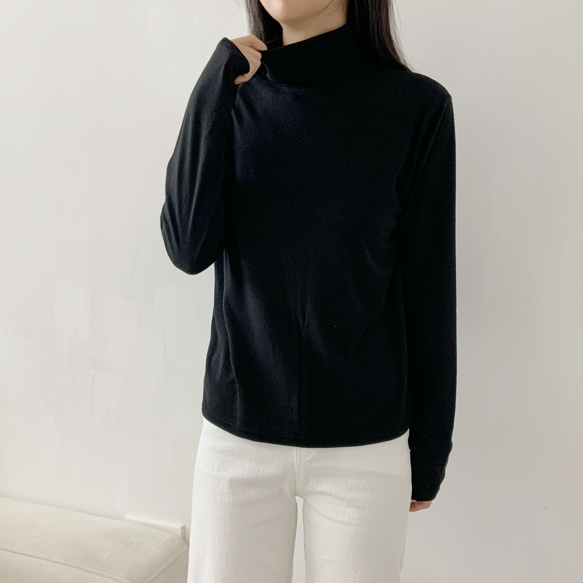 起毛裏地ストレッチタートルネックスリム長袖Tシャツ | 詳細画像6