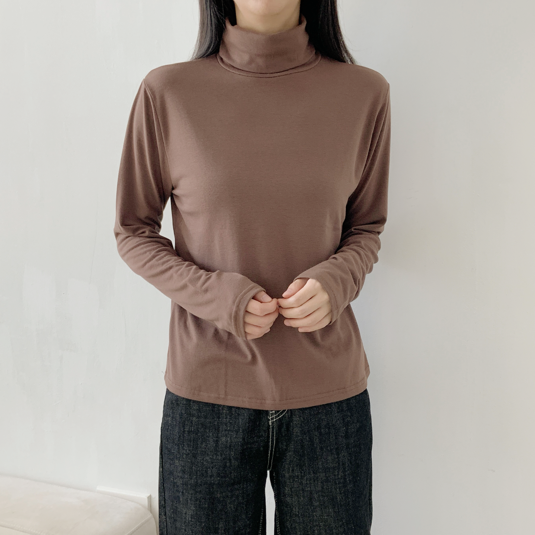 起毛裏地ストレッチタートルネックスリム長袖Tシャツ | 詳細画像11