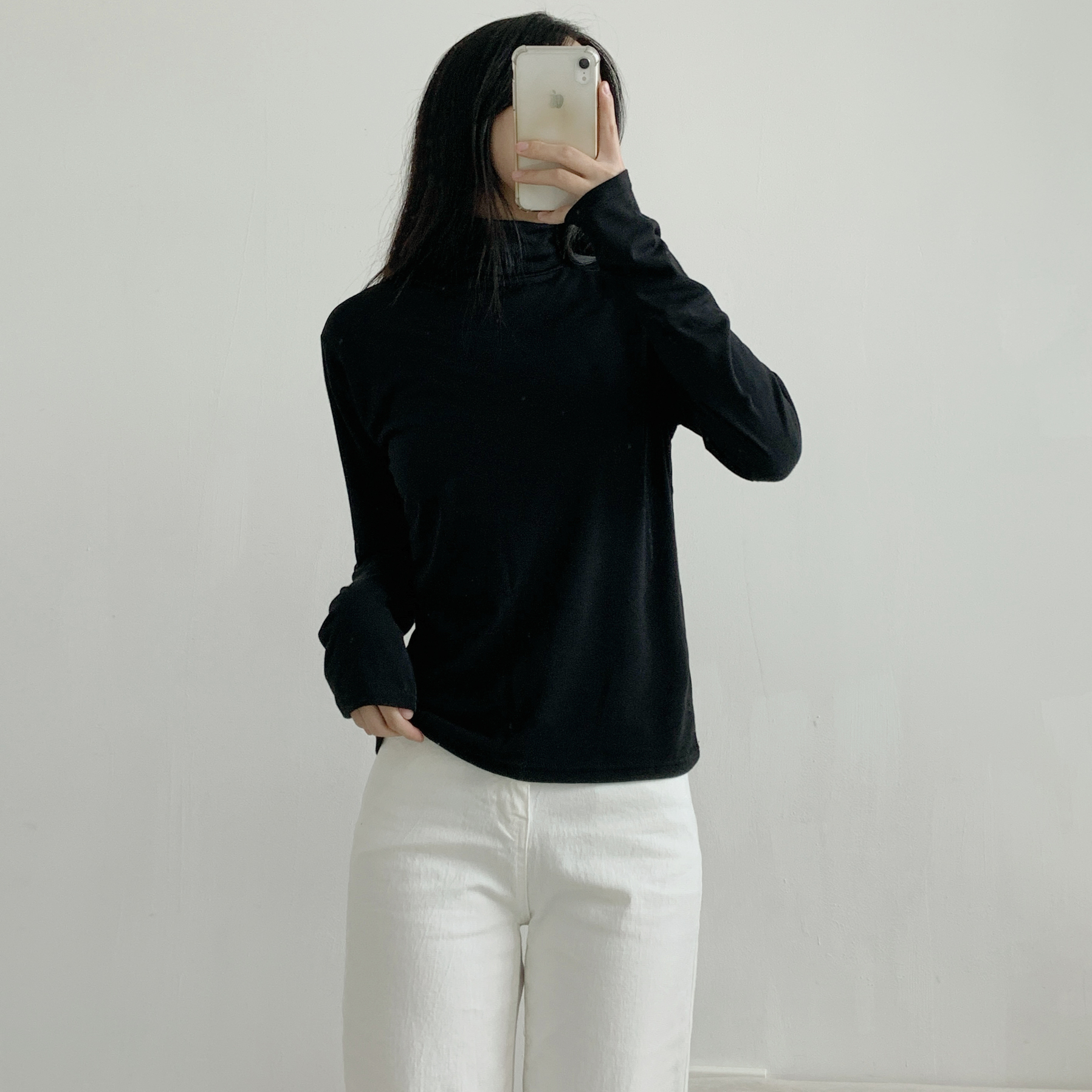 起毛裏地ストレッチタートルネックスリム長袖Tシャツ | 詳細画像8