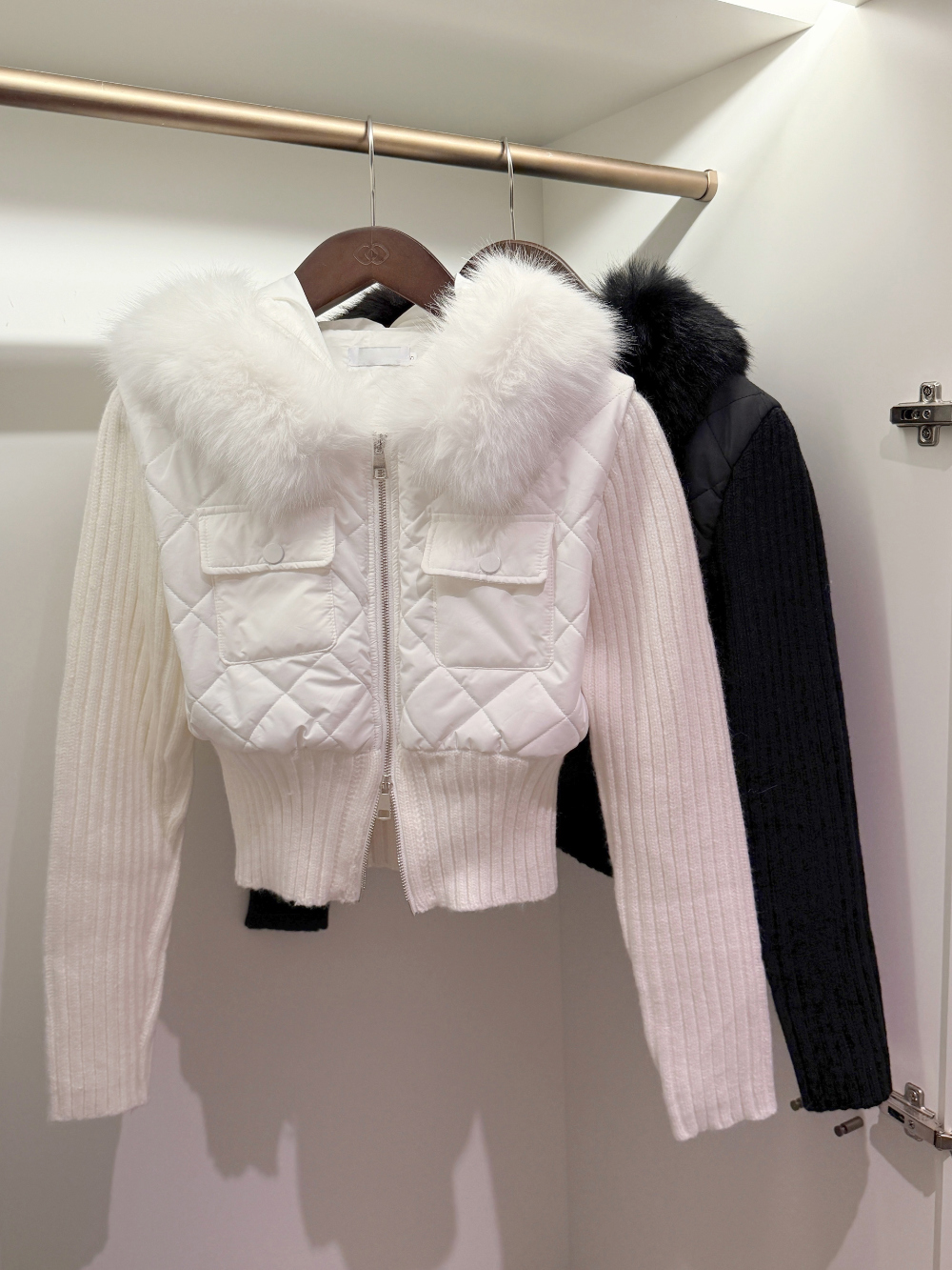 ニットエコファージップアップフード長袖キルティングダウンジャケット | 詳細画像10