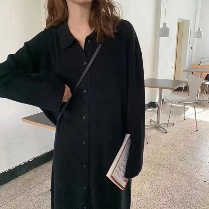 ストラップ付ボタンカラーロングワンピースニット | 詳細画像10