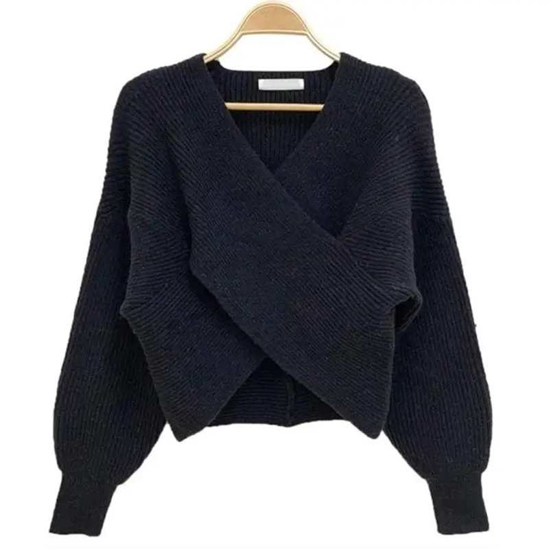 リブVネッククロスニット | 詳細画像12