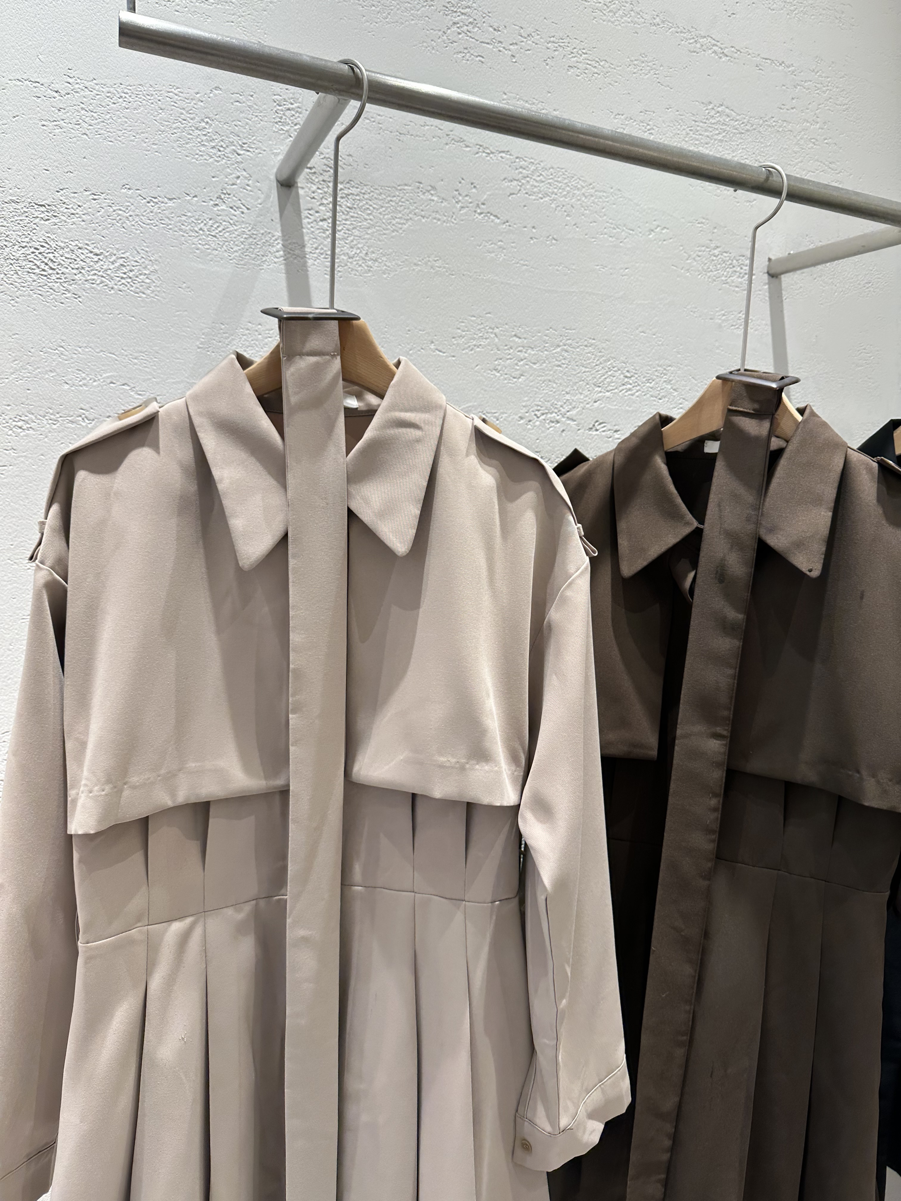 ベルト付カラーピンタック長袖Aラインミニワンピース | 詳細画像19