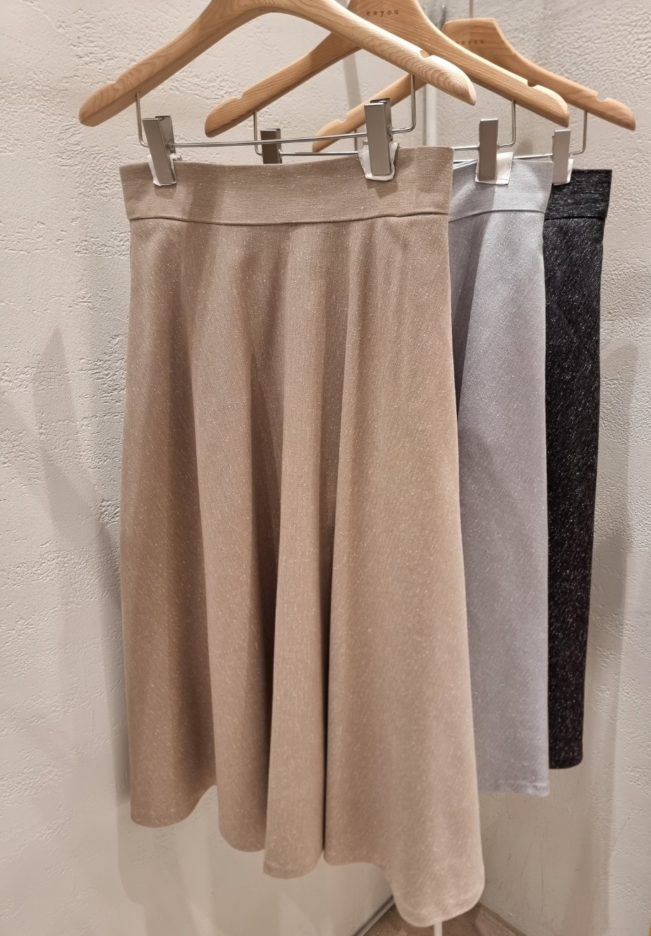 メランジポケット肩パッドクロップドロングフレア配色セットアップ | 詳細画像21