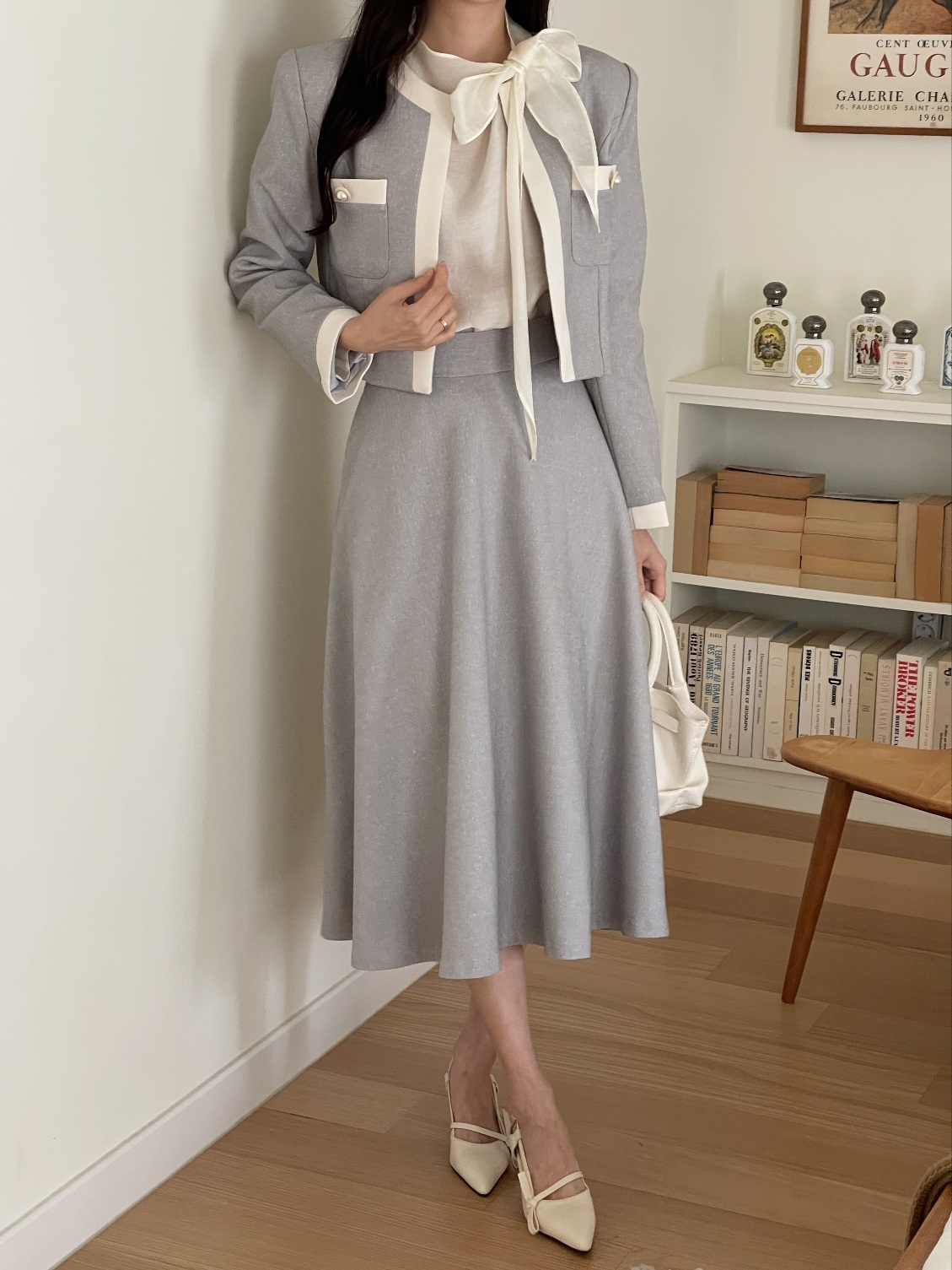 メランジロングフレアスカート | 詳細画像2