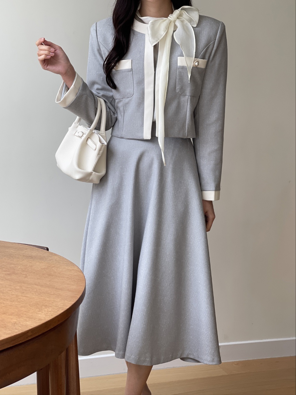 メランジロングフレアスカート | 詳細画像3