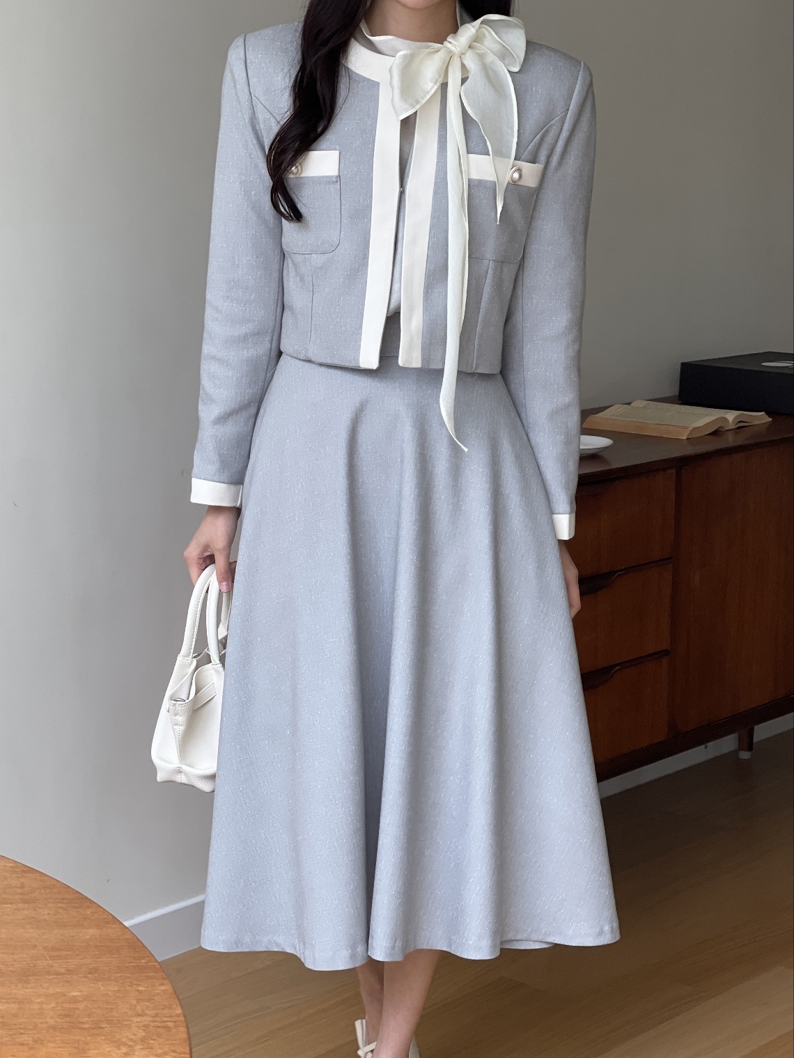 メランジロングフレアスカート | 詳細画像4