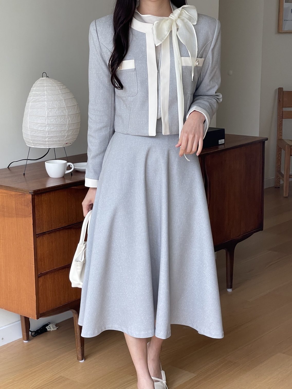 メランジロングフレアスカート | 詳細画像6