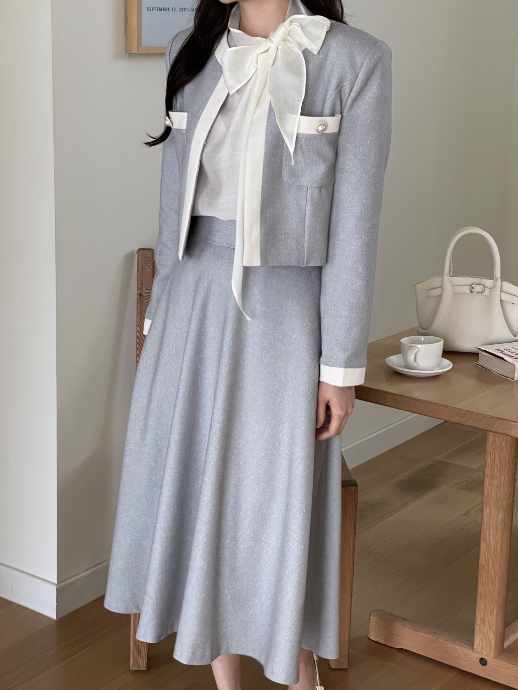 メランジロングフレアスカート | 詳細画像9