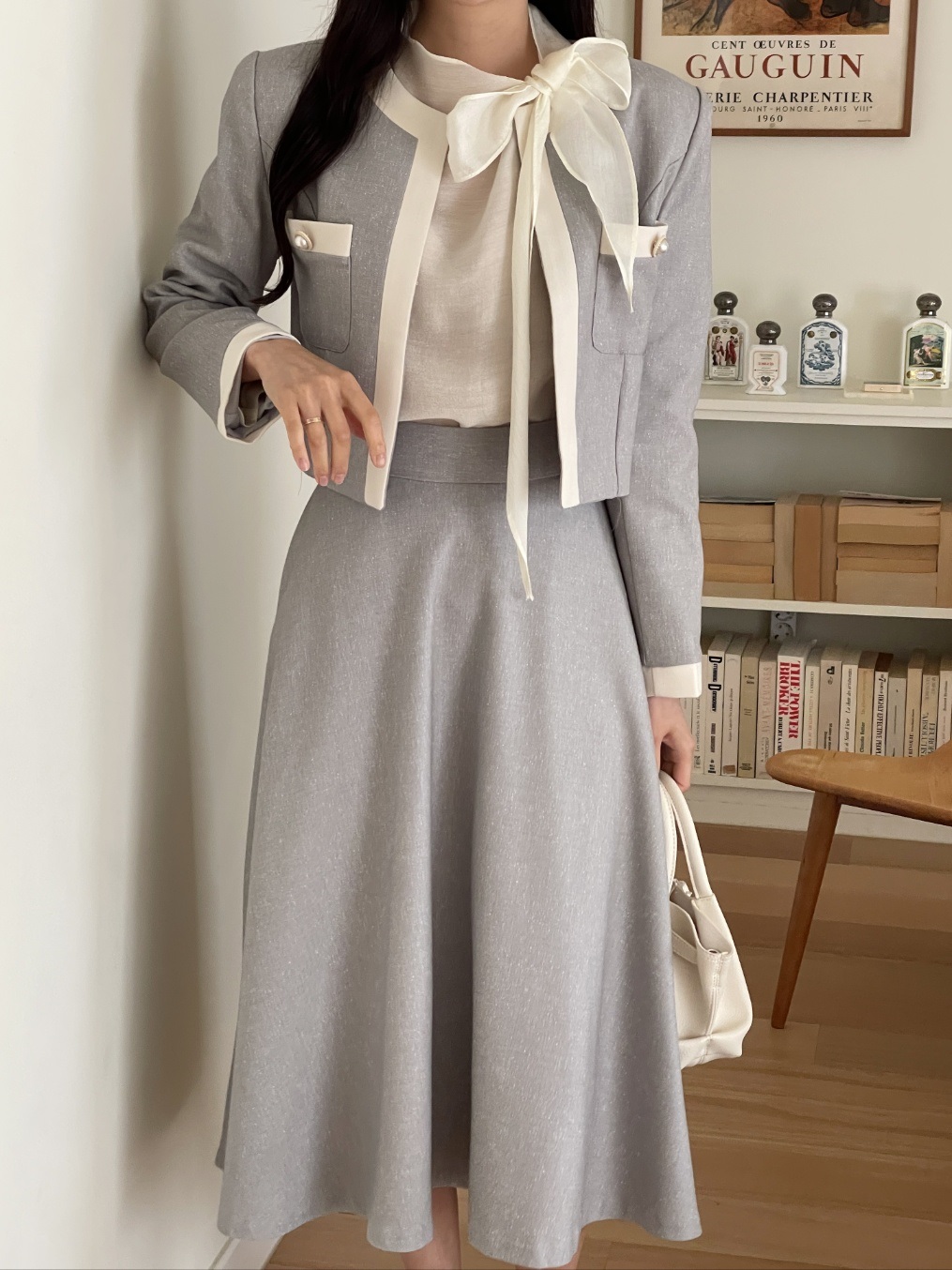 メランジロングフレアスカート | 詳細画像15