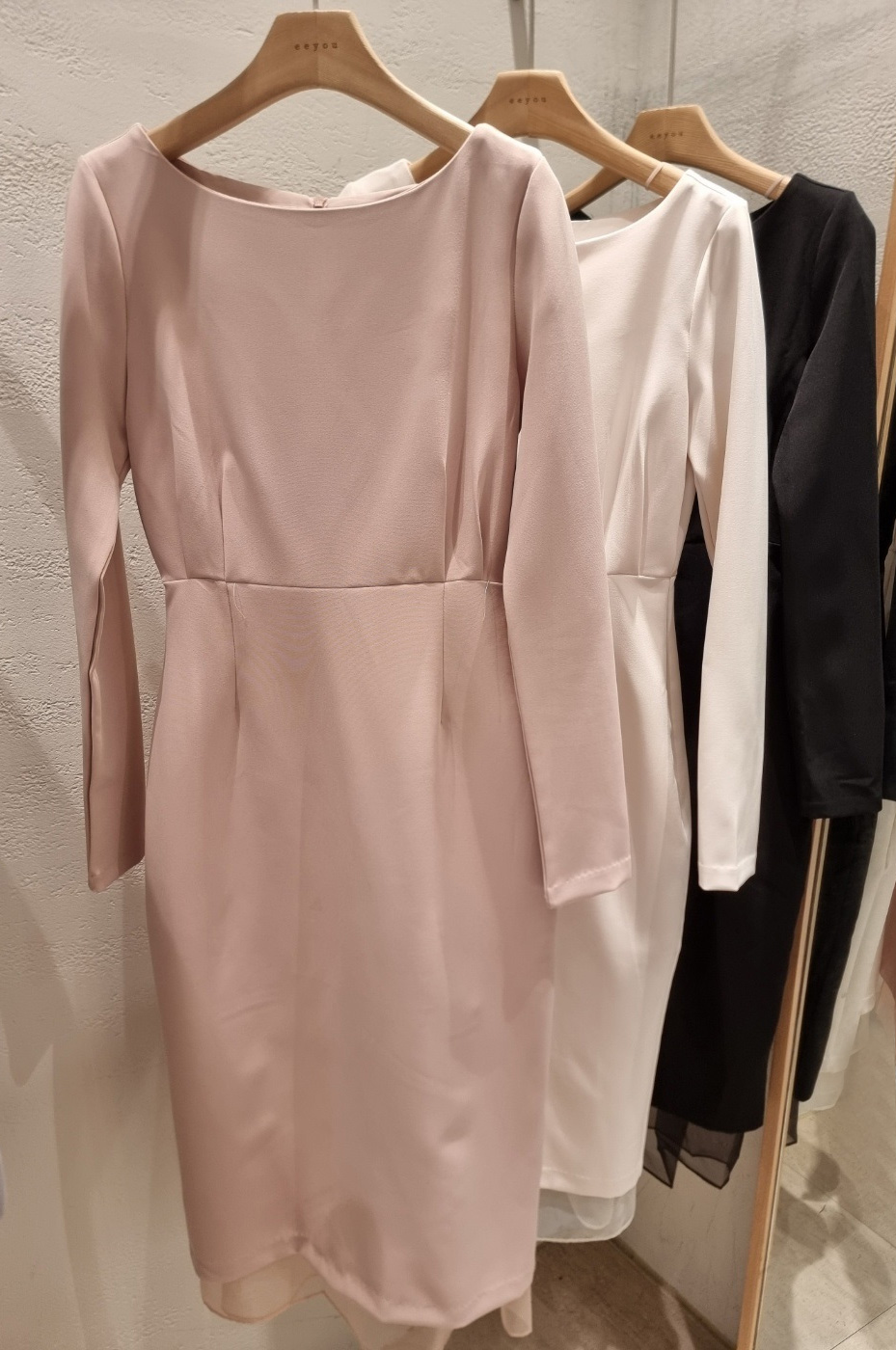 ボートネックシンプルスリムロング長袖ワンピース | 詳細画像19