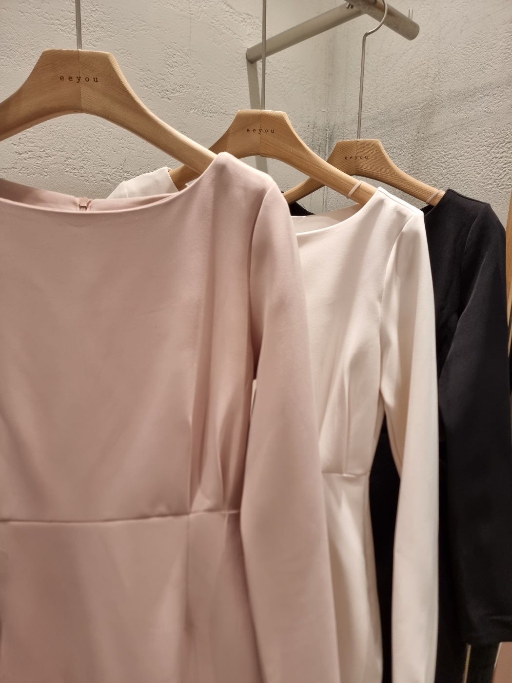 ボートネックシンプルスリムロング長袖ワンピース | 詳細画像20