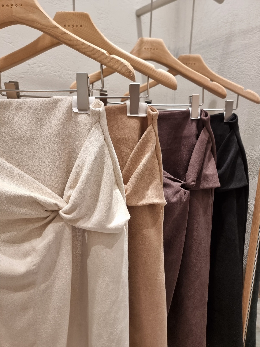 スエード調シャーリングツイストHライン(ロング丈)スカート | 詳細画像22