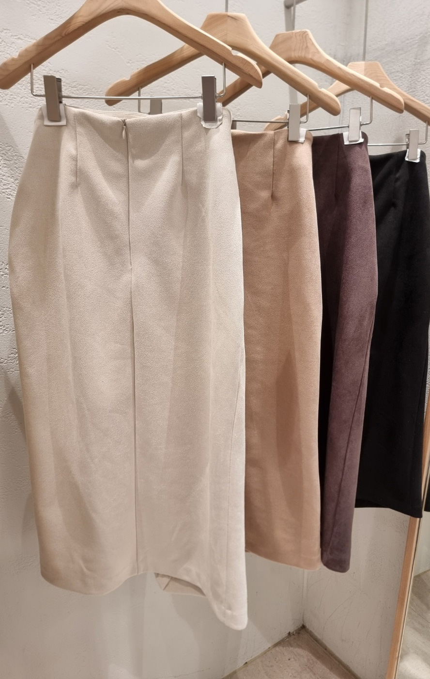 スエード調シャーリングツイストHライン(ロング丈)スカート | 詳細画像23