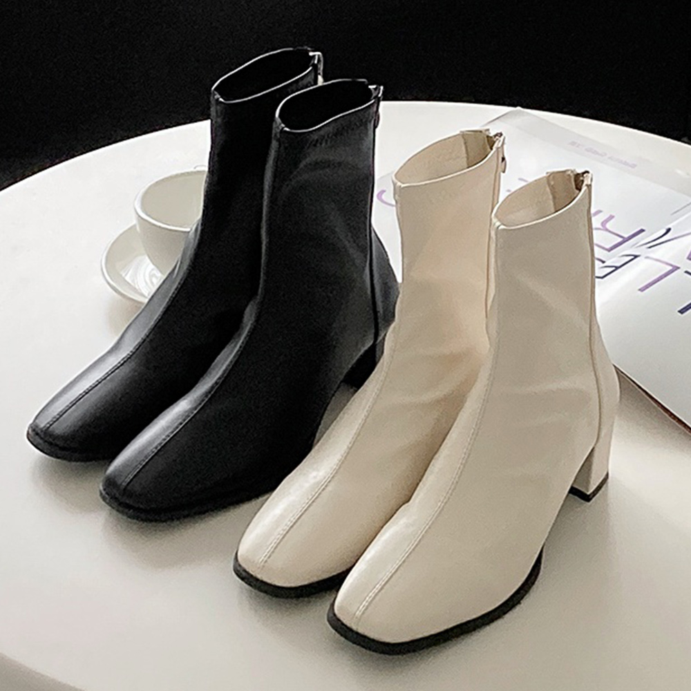 選べる丈]ラインスクエアトゥブーツ | レディースファッション通販