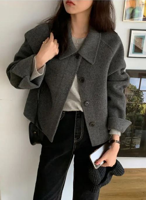 ヘリンボーンダブルボタンコート | レディースファッション通販 - DHOLIC