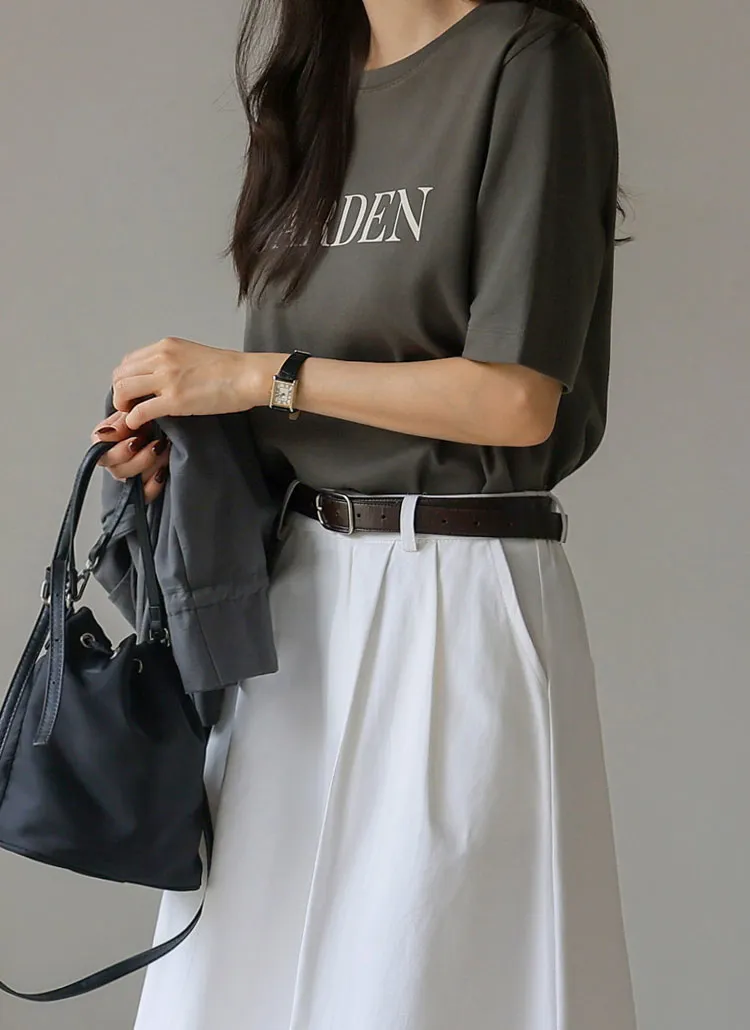 コットンフレアロングバックゴムツータックポケットスカート | chicfox | 詳細画像2