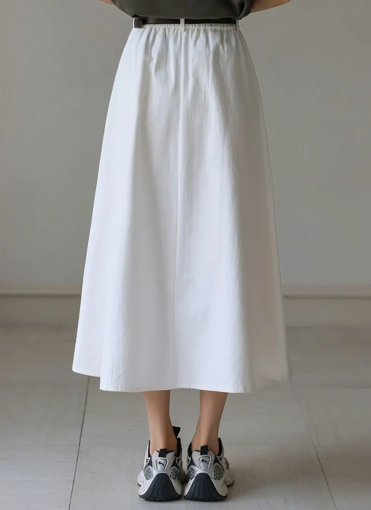 コットンフレアロングバックゴムツータックポケットスカート | chicfox | 詳細画像4