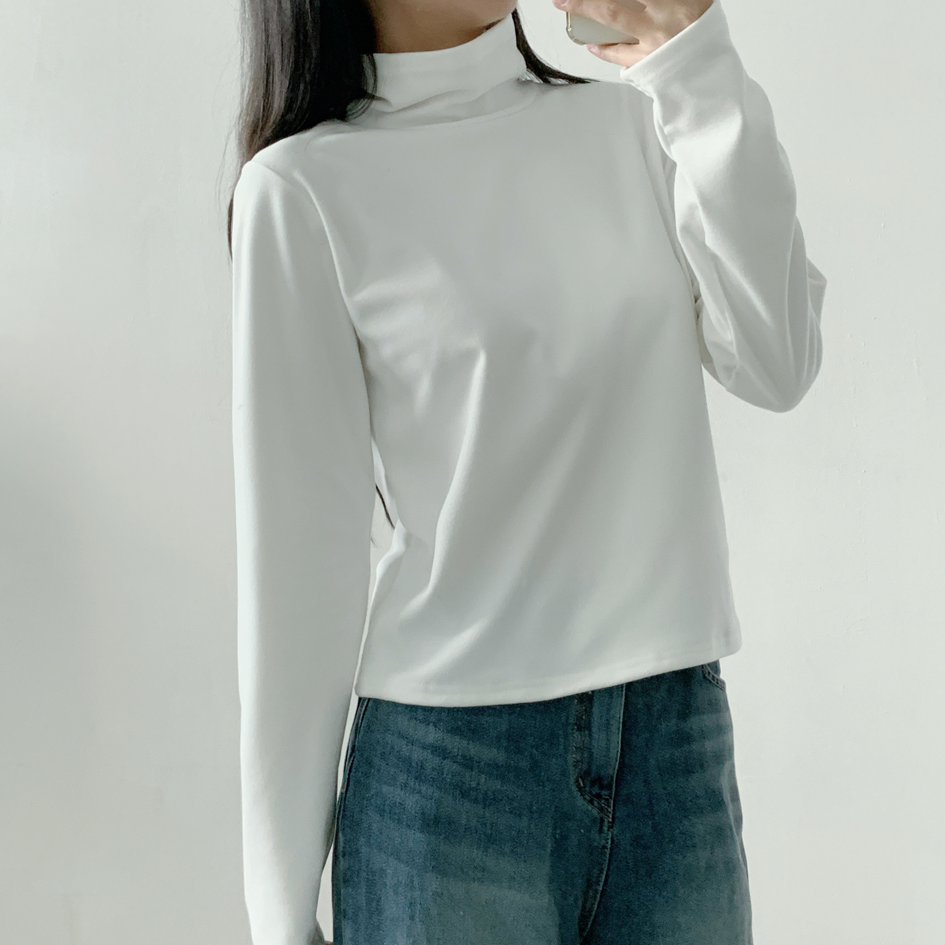 裏起毛タートルネックベーシックルーズTシャツ | 詳細画像11