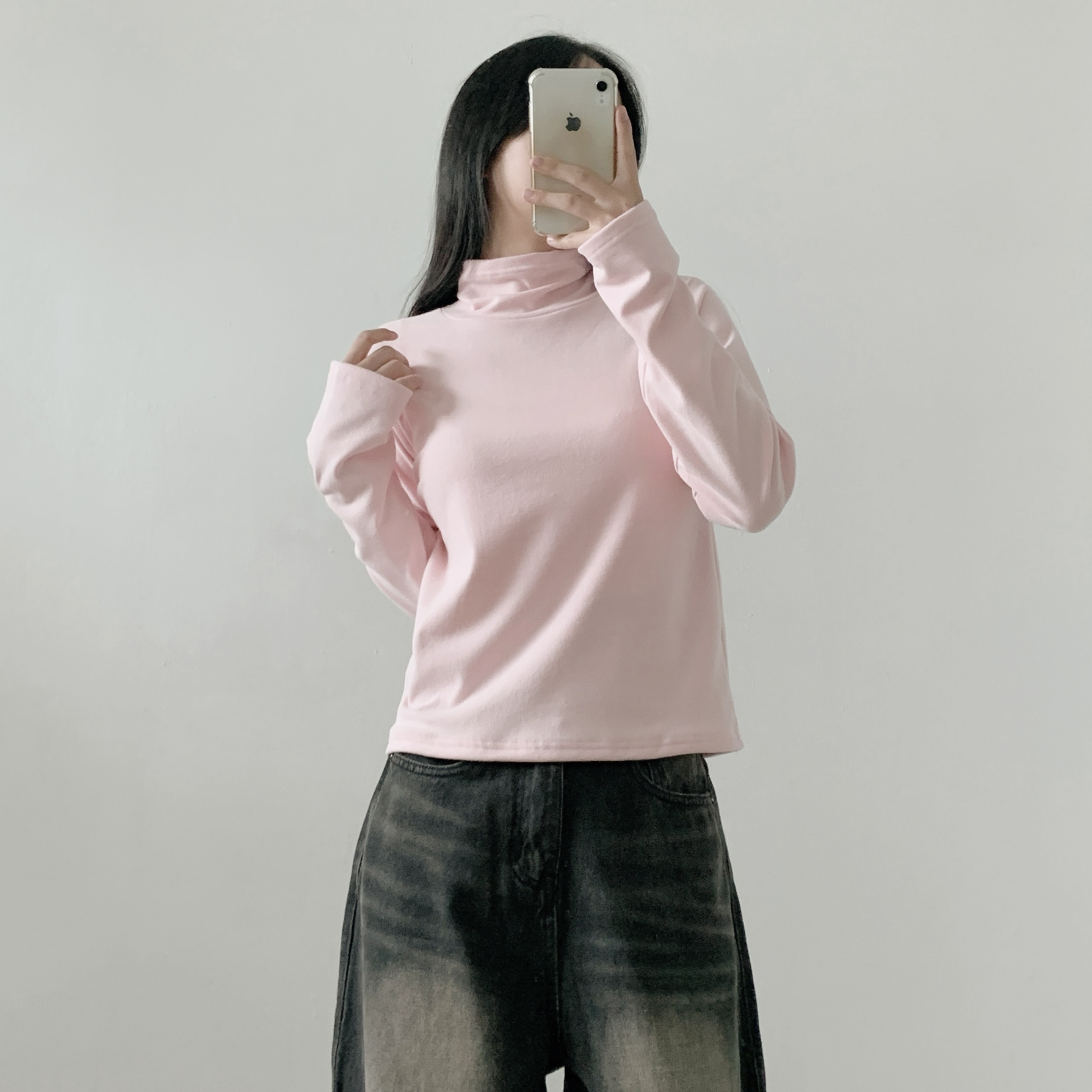 裏起毛タートルネックベーシックルーズTシャツ | 詳細画像6